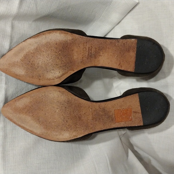 Vince Dark Green Nina D'orsay Suede Flats Women's Sz 7.5-Casual Academia Career - Picture 5 of 10